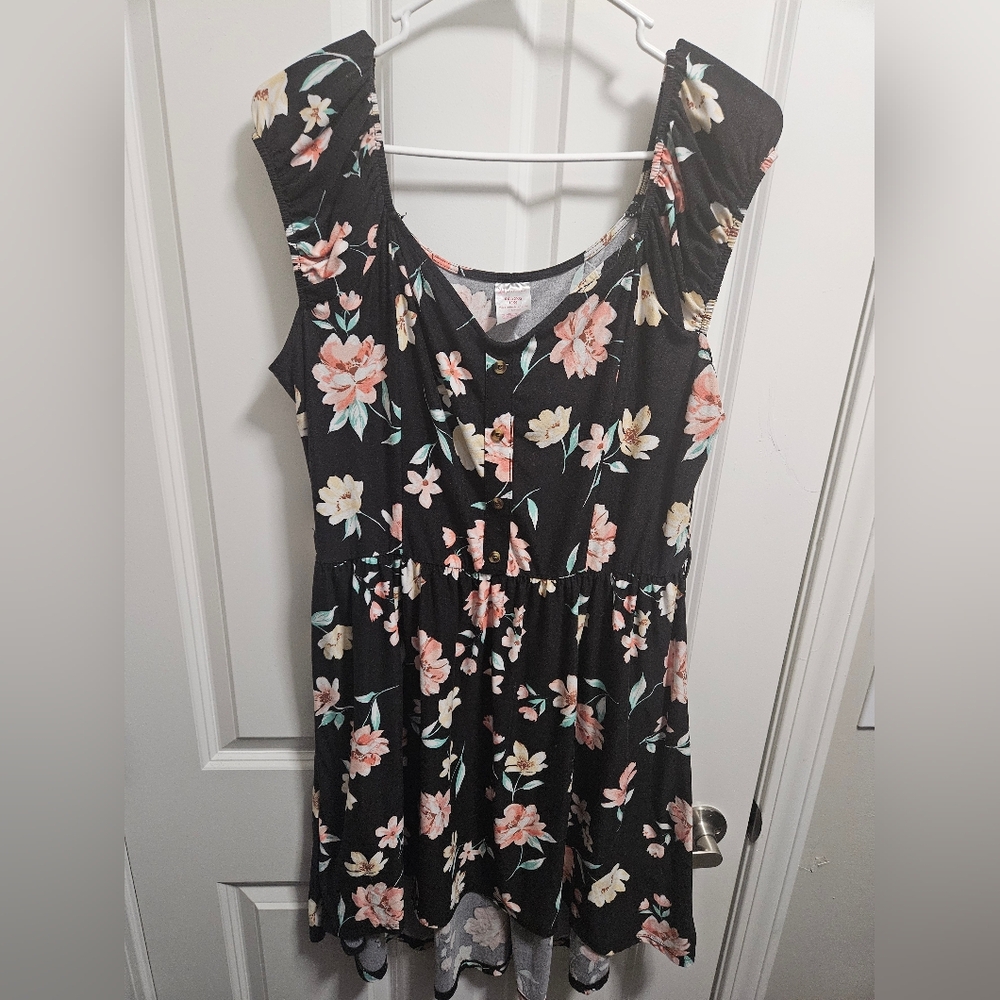 No Boundaries Black Floral Dress